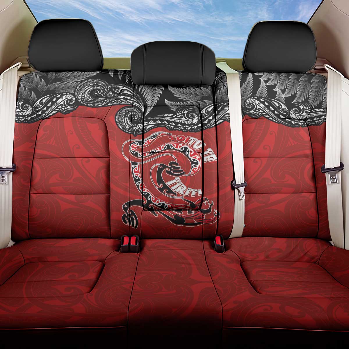 Aotearoa Toitu Te Tiriti Back Car Seat Cover Taniwha Tribal Motifs LT03 One Size Multicolor - Polynesian Pride