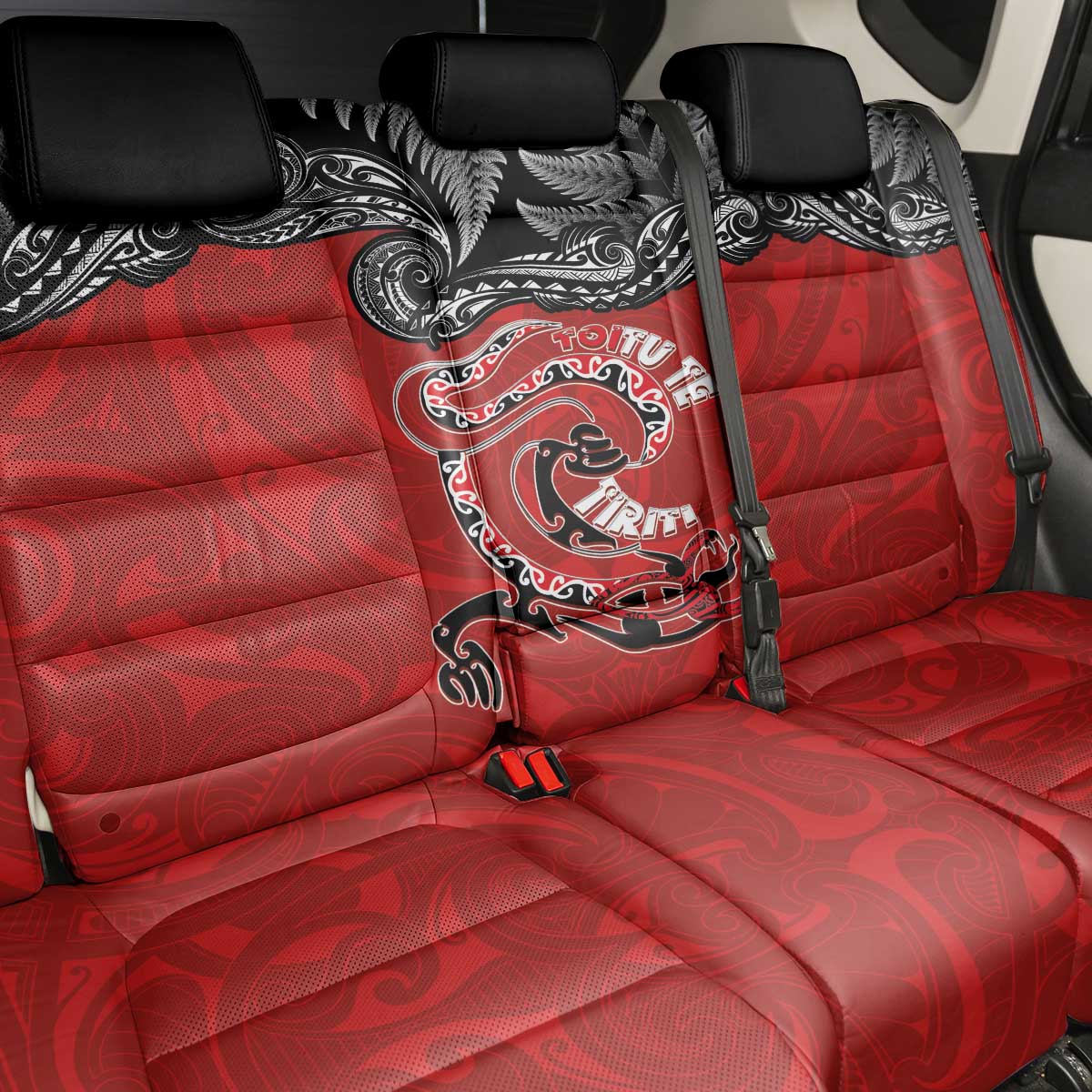 Aotearoa Toitu Te Tiriti Back Car Seat Cover Taniwha Tribal Motifs LT03 - Polynesian Pride