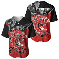 Personalised Aotearoa Toitu Te Tiriti Baseball Jersey Taniwha Tribal Motifs LT03 - Polynesian Pride