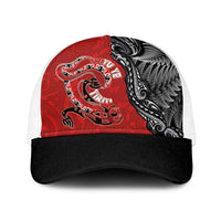 Aotearoa Toitu Te Tiriti Baseball Net Cap Taniwha Tribal Motifs LT03 One Size White Multicolor - Polynesian Pride