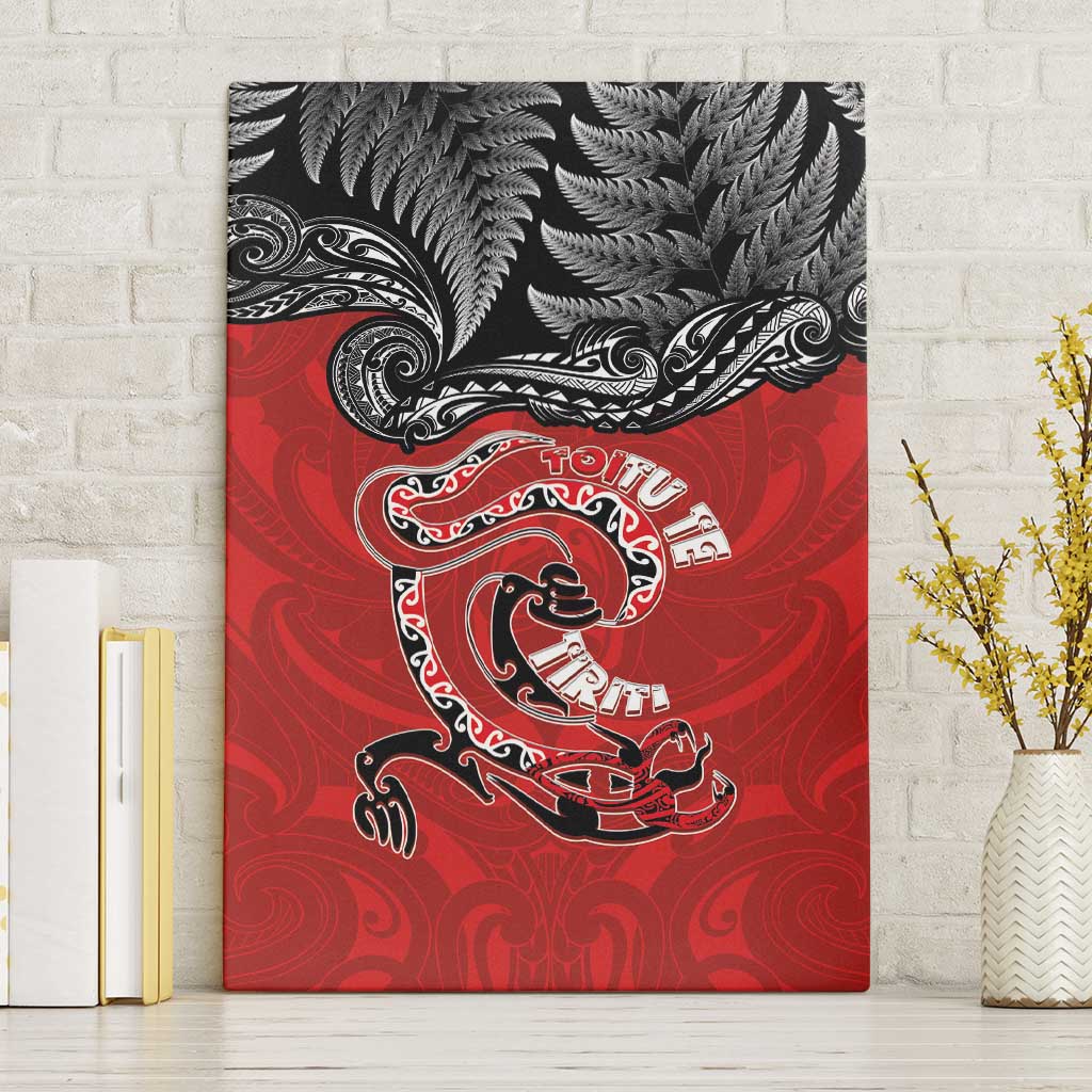 Aotearoa Toitu Te Tiriti Canvas Wall Art Taniwha Tribal Motifs LT03 Without Frame Multicolor - Polynesian Pride