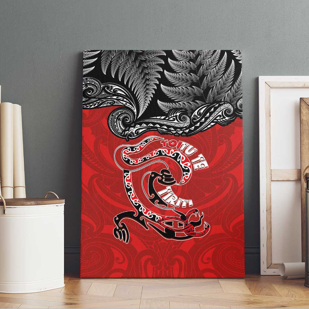 Aotearoa Toitu Te Tiriti Canvas Wall Art Taniwha Tribal Motifs LT03 - Polynesian Pride