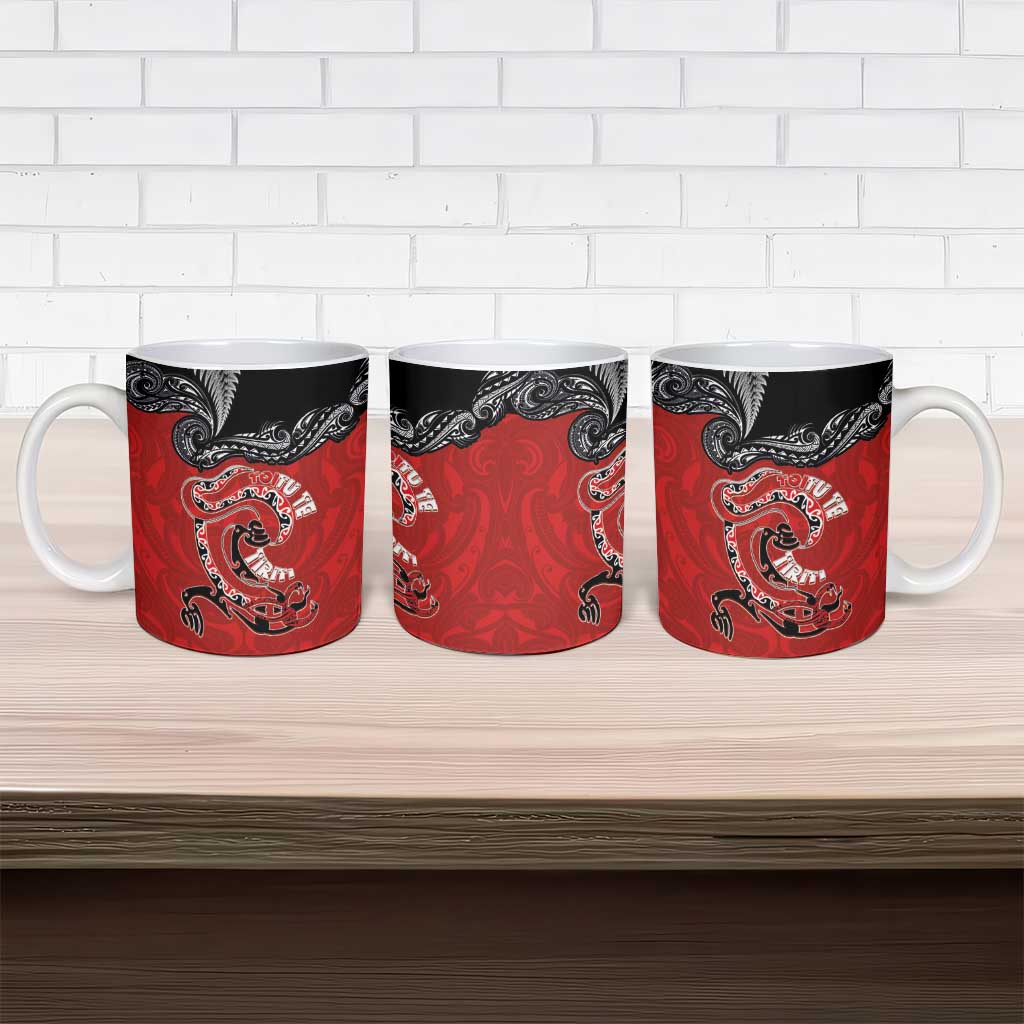 Aotearoa Toitu Te Tiriti Ceramic Mug Taniwha Tribal Motifs LT03 - Polynesian Pride