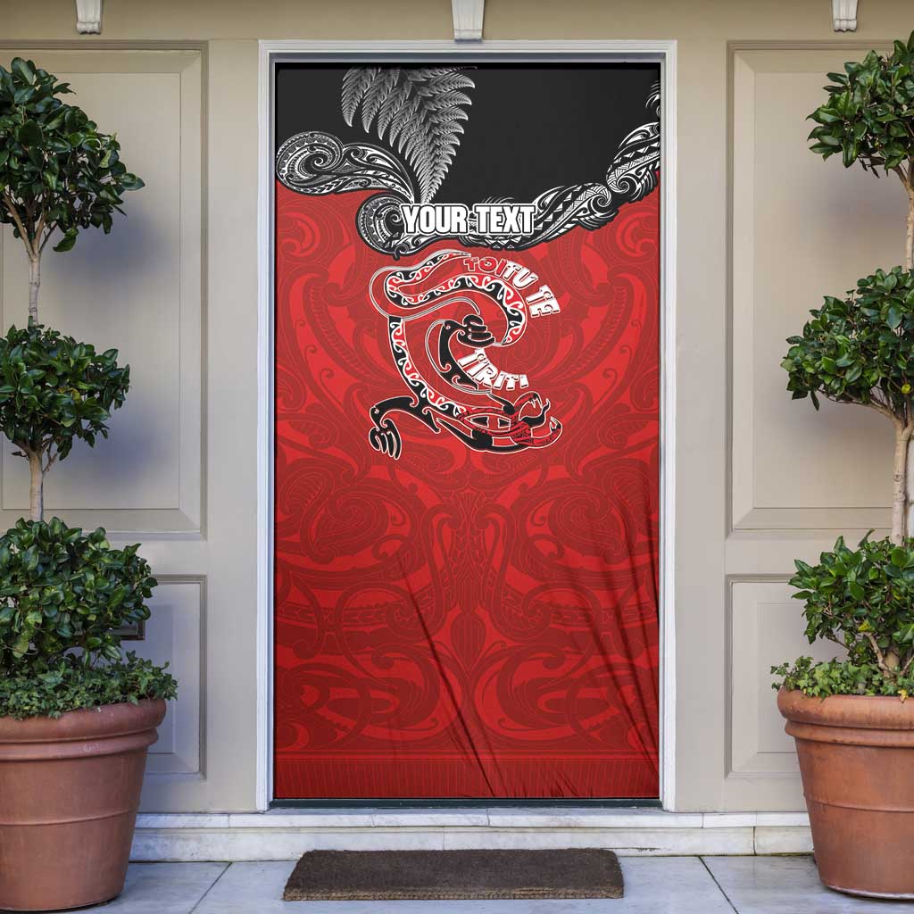 Personalised Aotearoa Toitu Te Tiriti Door Cover Taniwha Tribal Motifs LT03 Multicolor - Polynesian Pride