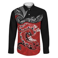 Personalised Aotearoa Toitu Te Tiriti Family Matching Long Sleeve Bodycon Dress and Hawaiian Shirt Taniwha Tribal Motifs