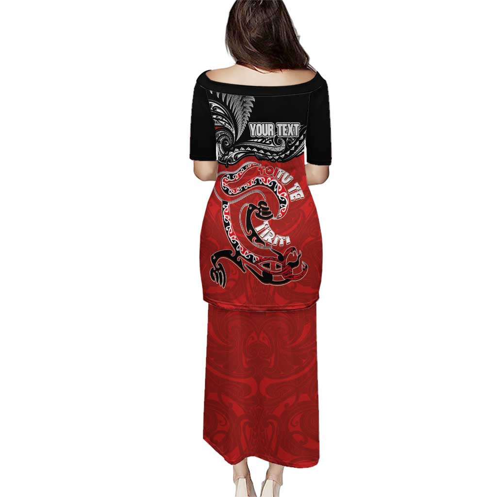 Personalised Aotearoa Toitu Te Tiriti Family Matching Puletasi and Hawaiian Shirt Taniwha Tribal Motifs