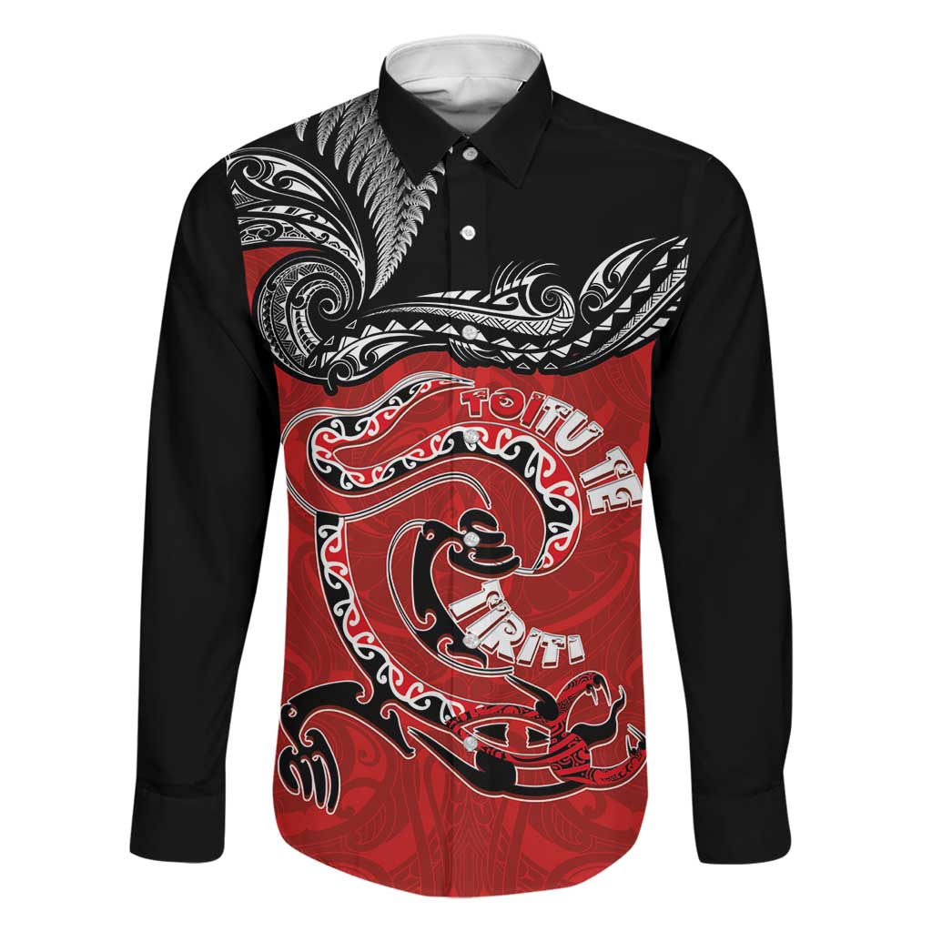 Personalised Aotearoa Toitu Te Tiriti Family Matching Short Sleeve Bodycon Dress and Hawaiian Shirt Taniwha Tribal Motifs