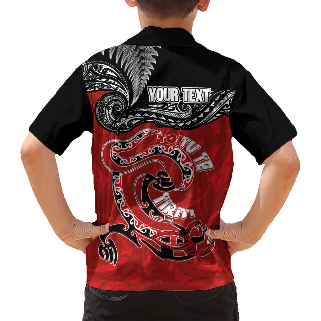 Personalised Aotearoa Toitu Te Tiriti Family Matching Summer Maxi Dress and Hawaiian Shirt Taniwha Tribal Motifs