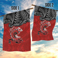 Aotearoa Toitu Te Tiriti Garden Flag Taniwha Tribal Motifs LT03 - Polynesian Pride