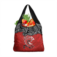 Aotearoa Toitu Te Tiriti Grocery Bag Taniwha Tribal Motifs