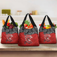 Aotearoa Toitu Te Tiriti Grocery Bag Taniwha Tribal Motifs