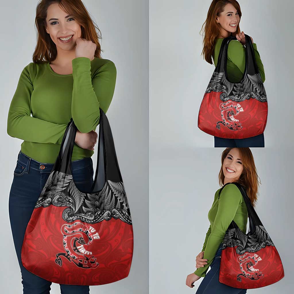 Aotearoa Toitu Te Tiriti Grocery Bag Taniwha Tribal Motifs