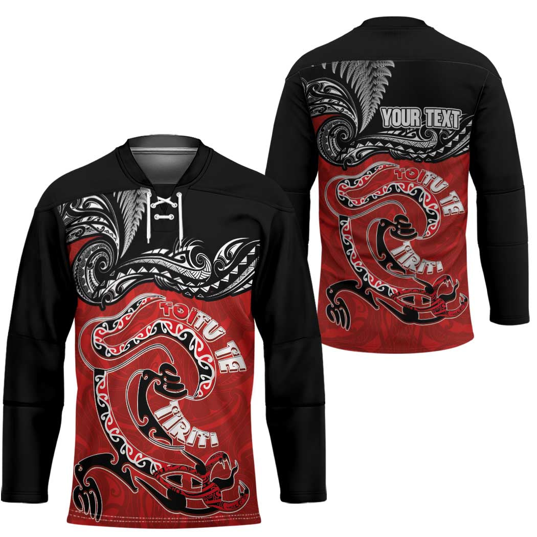 Personalised Aotearoa Toitu Te Tiriti Hockey Jersey Taniwha Tribal Motifs LT03 - Polynesian Pride
