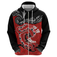 Personalised Aotearoa Toitu Te Tiriti Hoodie Taniwha Tribal Motifs LT03 - Polynesian Pride