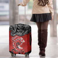 Aotearoa Toitu Te Tiriti Luggage Cover Taniwha Tribal Motifs