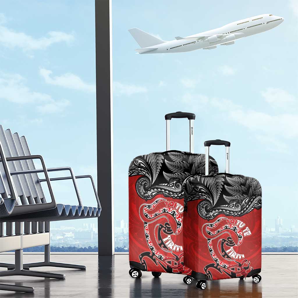 Aotearoa Toitu Te Tiriti Luggage Cover Taniwha Tribal Motifs