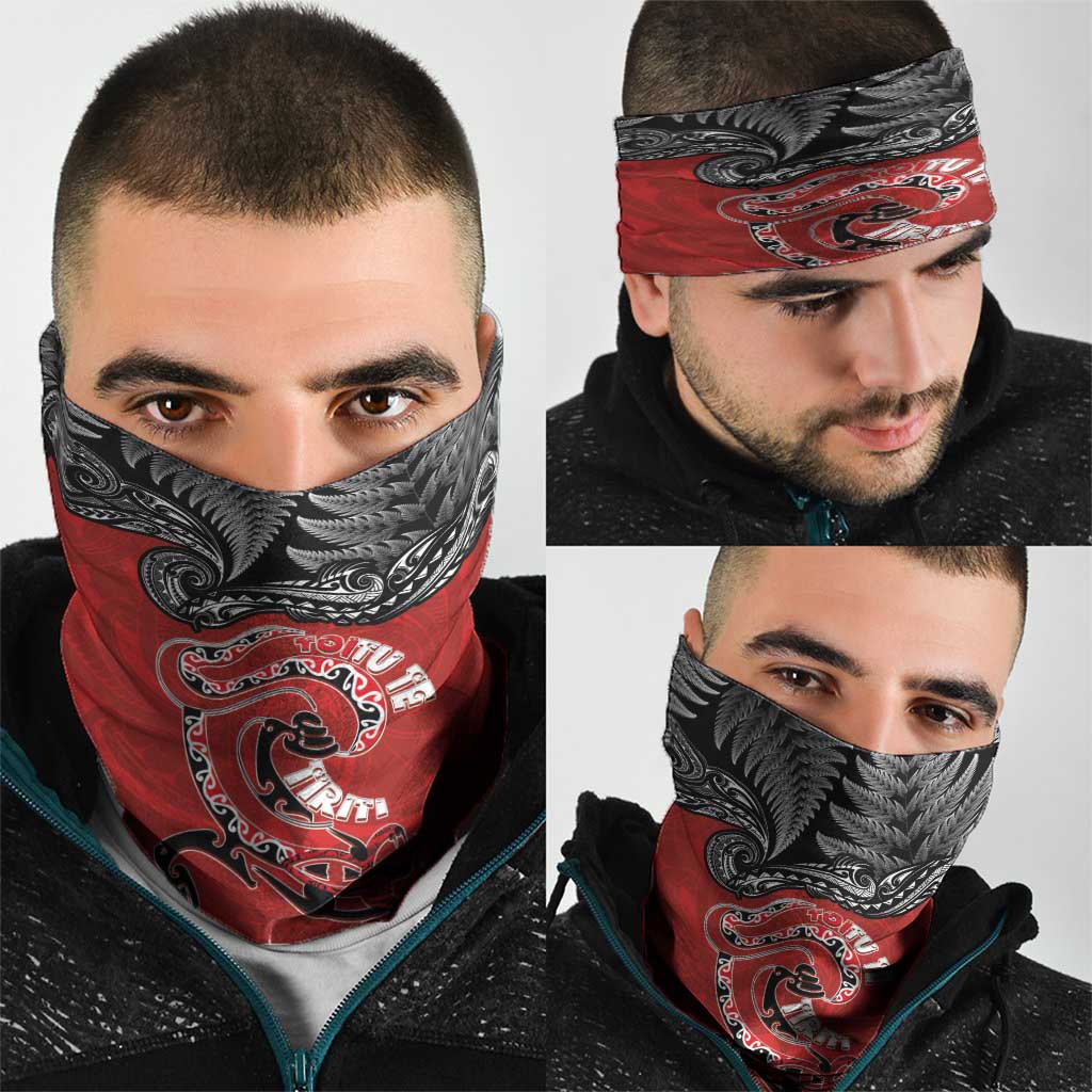 Aotearoa Toitu Te Tiriti Neck Gaiter Taniwha Tribal Motifs LT03 - Polynesian Pride
