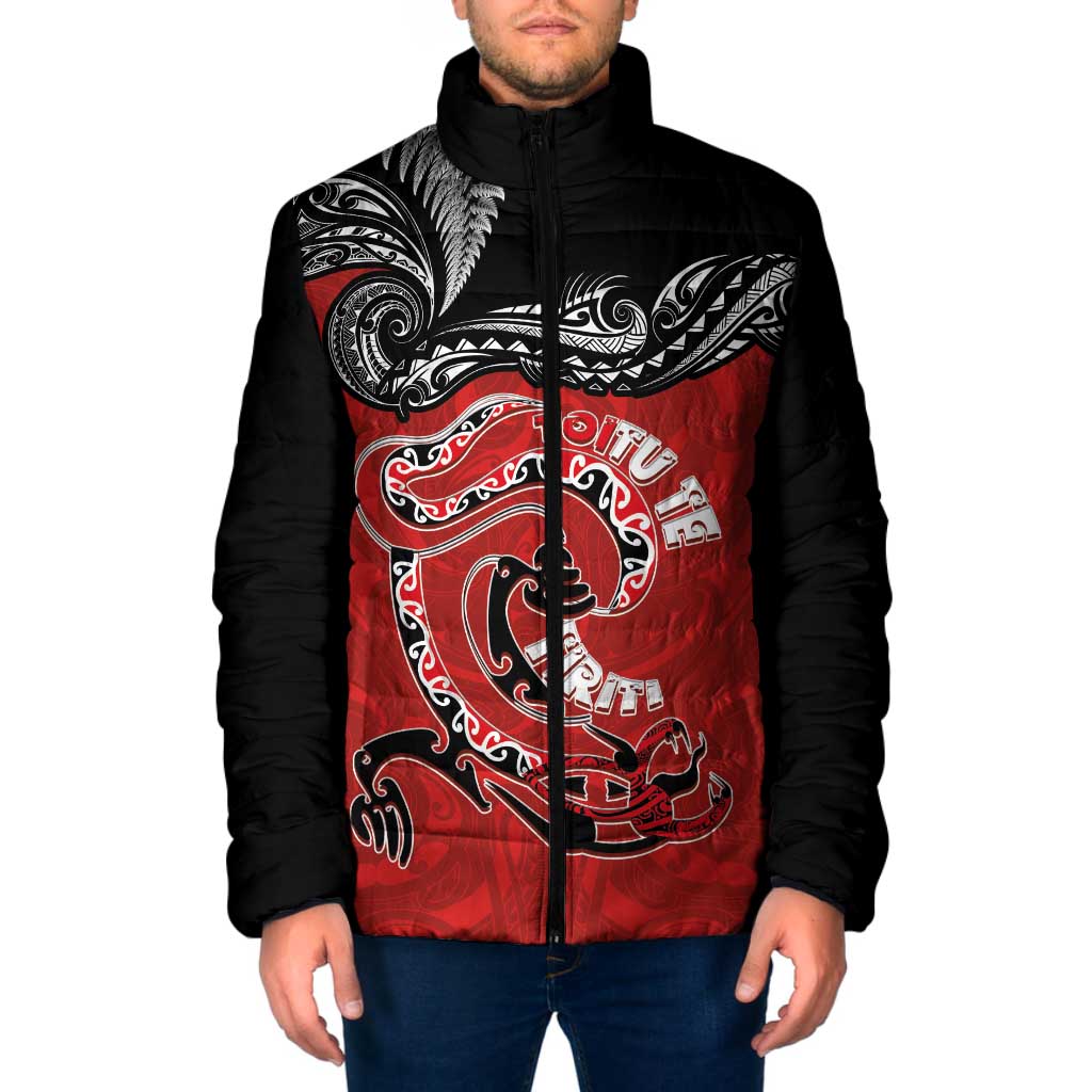 Personalised Aotearoa Toitu Te Tiriti Padded Jacket Taniwha Tribal Motifs LT03 Men Multicolor - Polynesian Pride