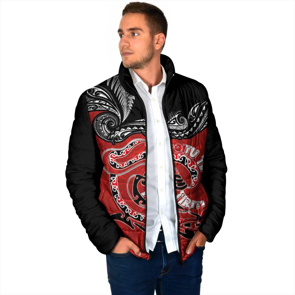 Personalised Aotearoa Toitu Te Tiriti Padded Jacket Taniwha Tribal Motifs LT03 - Polynesian Pride