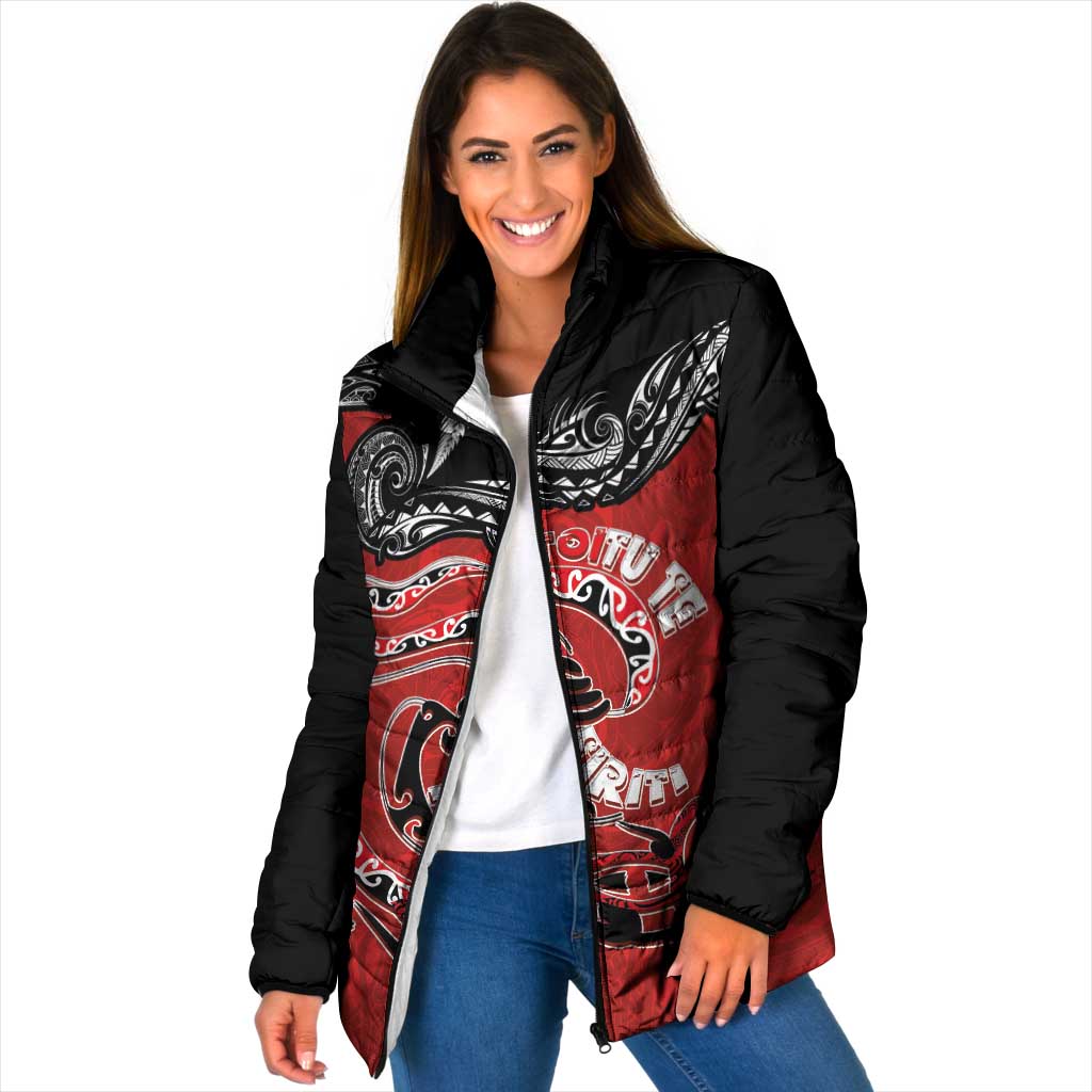 Personalised Aotearoa Toitu Te Tiriti Padded Jacket Taniwha Tribal Motifs LT03 Women Multicolor - Polynesian Pride
