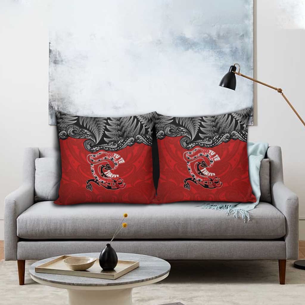 Aotearoa Toitu Te Tiriti Pillow Cover Taniwha Tribal Motifs LT03 - Polynesian Pride