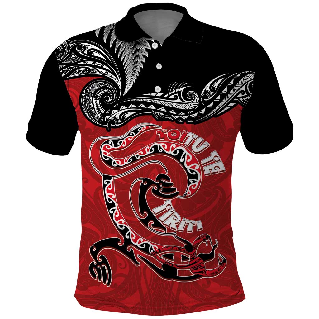 Personalised Aotearoa Toitu Te Tiriti Polo Shirt Taniwha Tribal Motifs LT03 Multicolor - Polynesian Pride