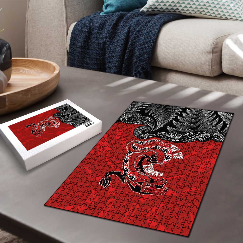 Aotearoa Toitu Te Tiriti Puzzle Taniwha Tribal Motifs LT03 - Polynesian Pride