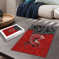Aotearoa Toitu Te Tiriti Puzzle Taniwha Tribal Motifs LT03 - Polynesian Pride