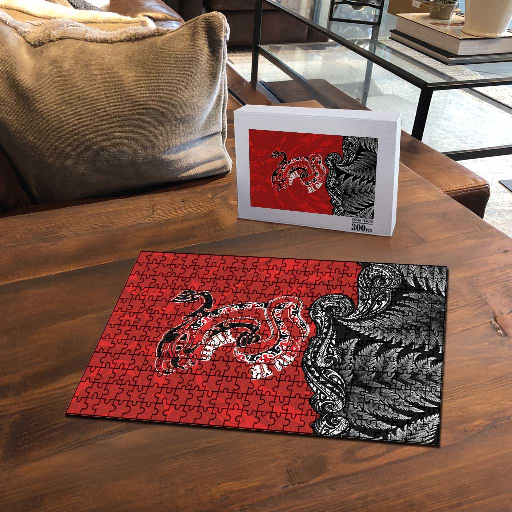 Aotearoa Toitu Te Tiriti Puzzle Taniwha Tribal Motifs LT03 - Polynesian Pride