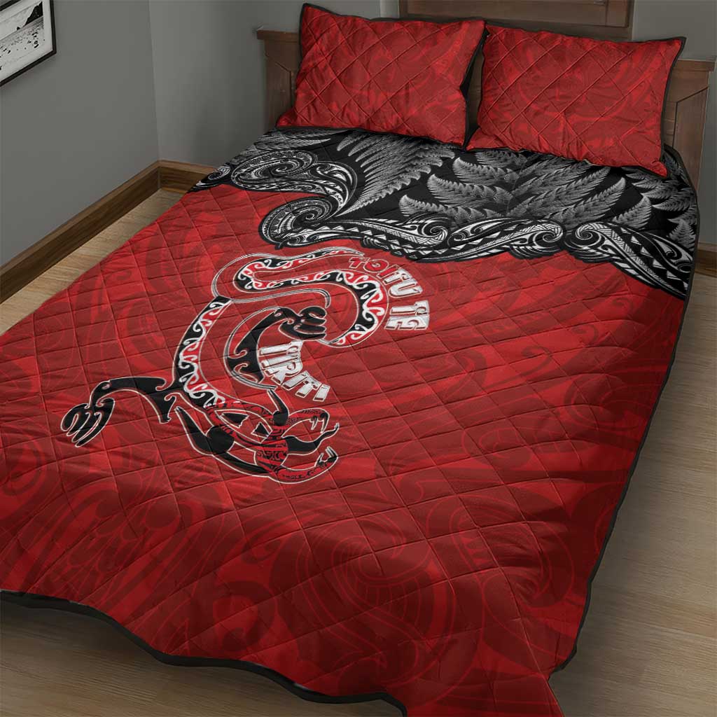 Aotearoa Toitu Te Tiriti Quilt Bed Set Taniwha Tribal Motifs LT03 - Polynesian Pride