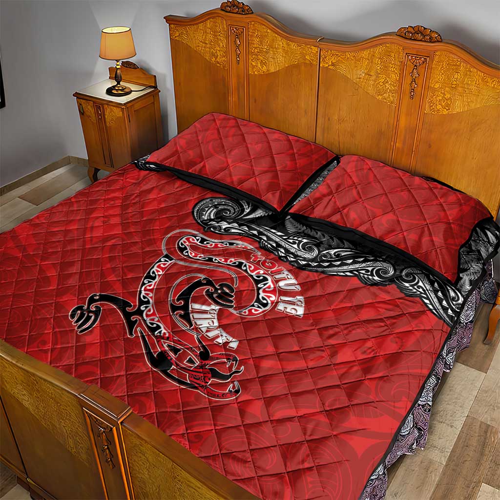 Aotearoa Toitu Te Tiriti Quilt Bed Set Taniwha Tribal Motifs LT03 - Polynesian Pride