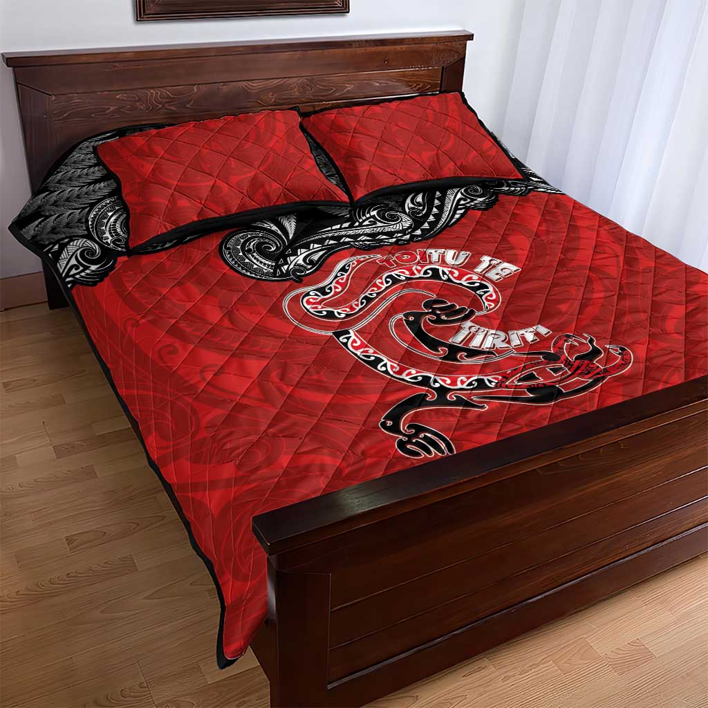 Aotearoa Toitu Te Tiriti Quilt Bed Set Taniwha Tribal Motifs LT03 - Polynesian Pride