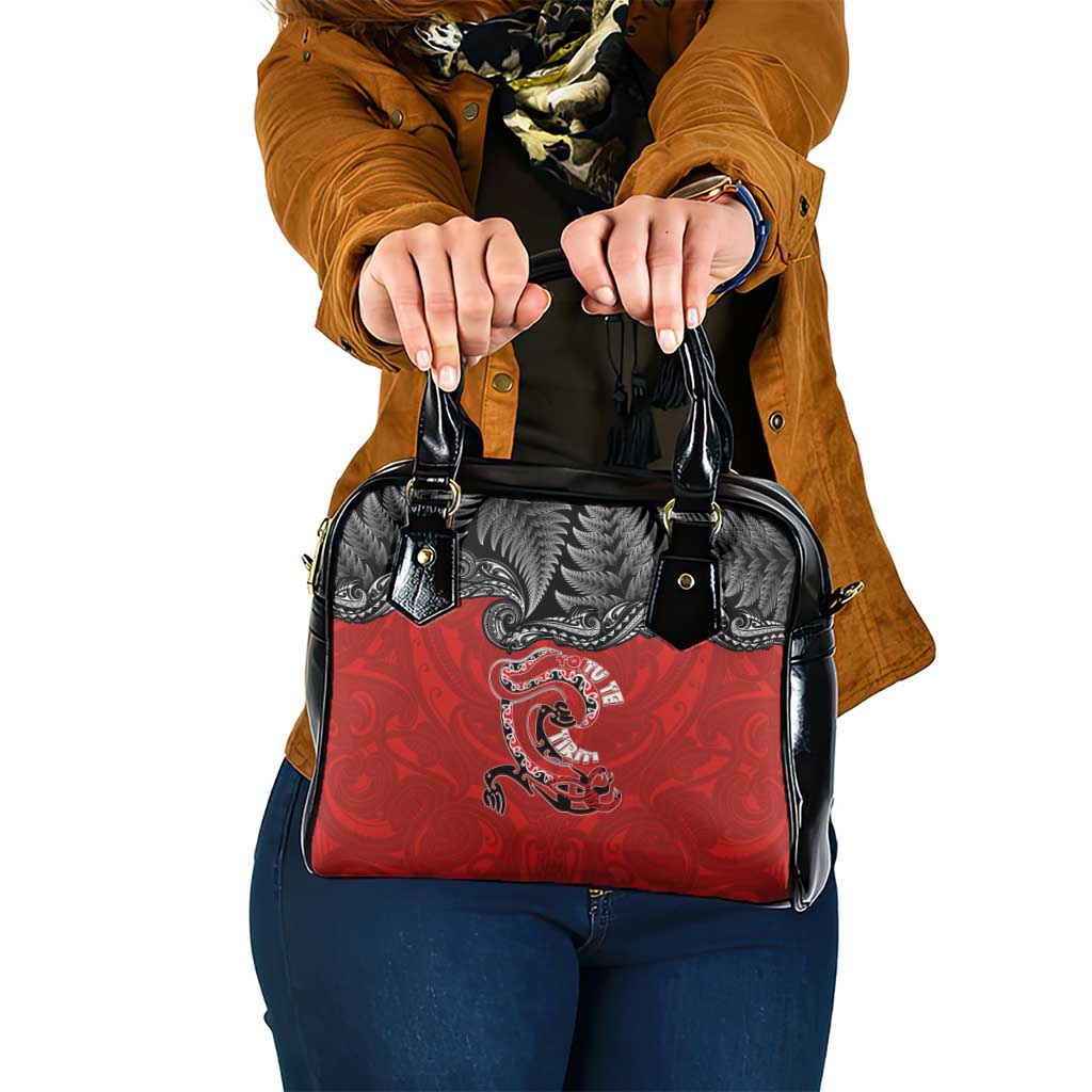 Aotearoa Toitu Te Tiriti Shoulder Handbag Taniwha Tribal Motifs LT03 One Size Multicolor - Polynesian Pride