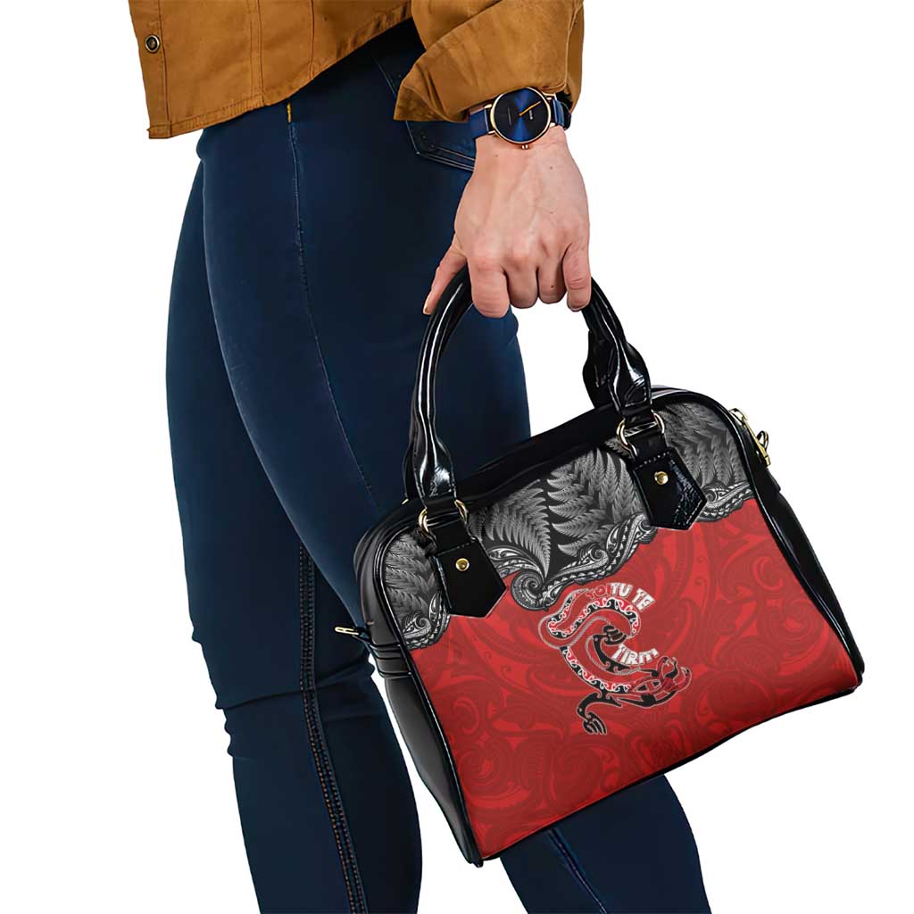 Aotearoa Toitu Te Tiriti Shoulder Handbag Taniwha Tribal Motifs LT03 - Polynesian Pride