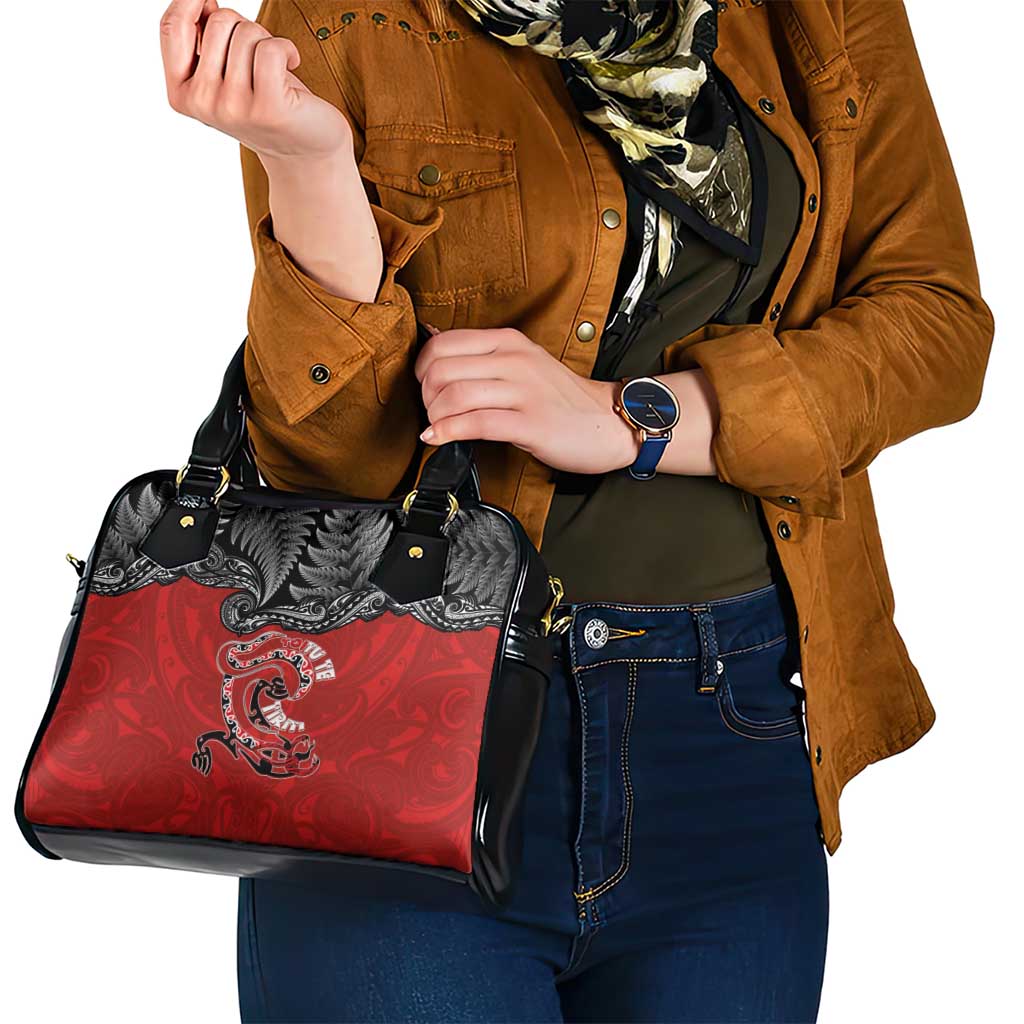 Aotearoa Toitu Te Tiriti Shoulder Handbag Taniwha Tribal Motifs LT03 - Polynesian Pride