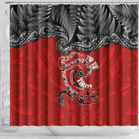 Aotearoa Toitu Te Tiriti Shower Curtain Taniwha Tribal Motifs LT03 - Polynesian Pride