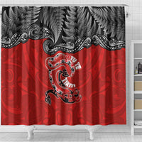 Aotearoa Toitu Te Tiriti Shower Curtain Taniwha Tribal Motifs LT03 - Polynesian Pride