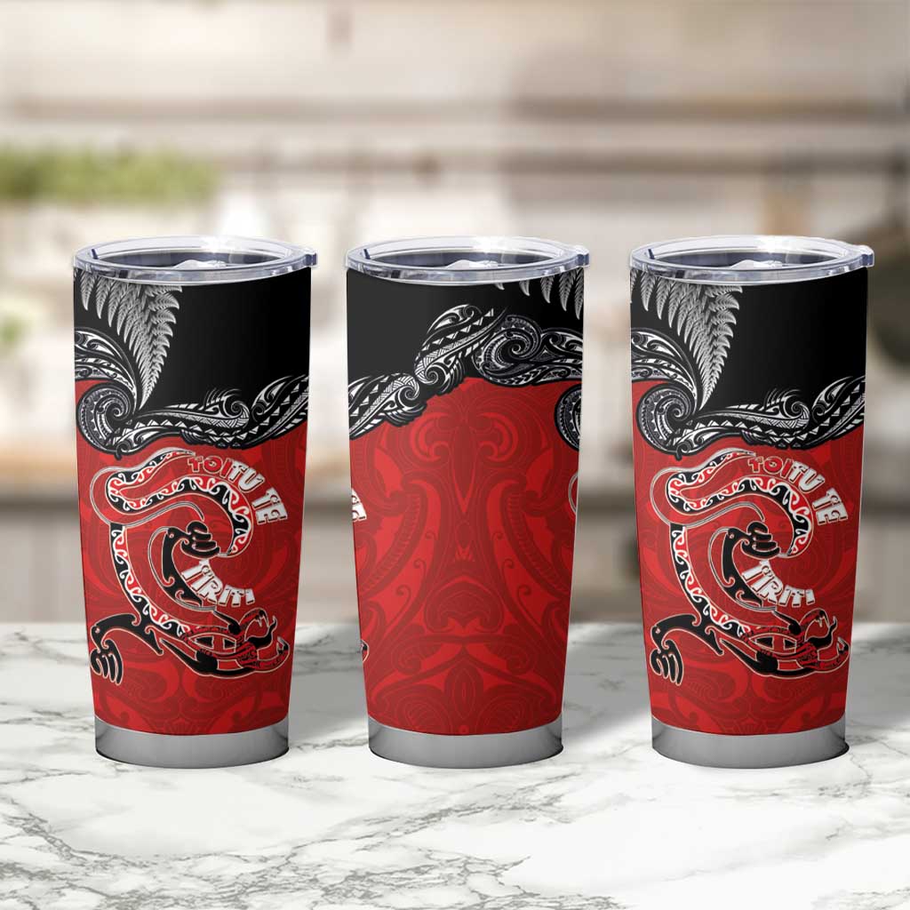 Aotearoa Toitu Te Tiriti Tumbler Cup Taniwha Tribal Motifs LT03 - Polynesian Pride