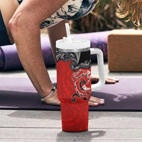 Aotearoa Toitu Te Tiriti Tumbler With Handle Taniwha Tribal Motifs LT03 - Polynesian Pride