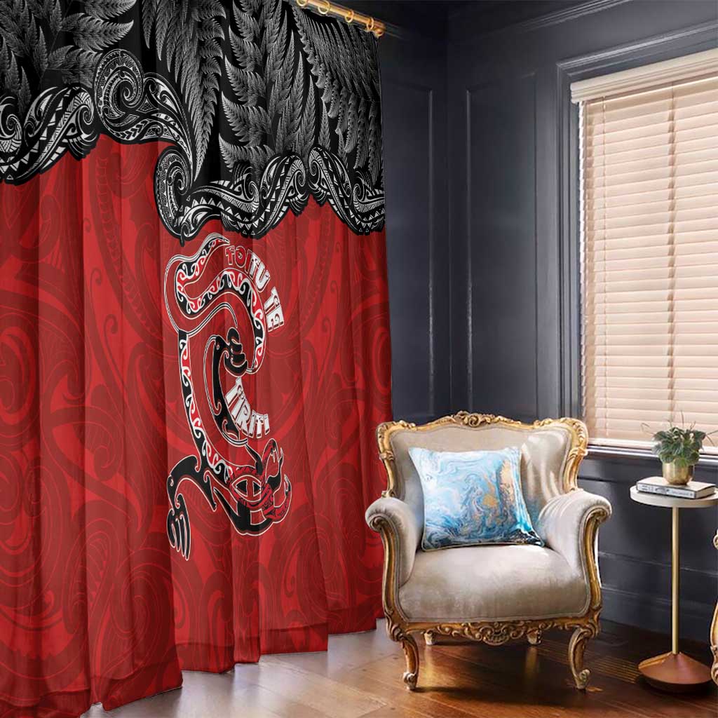 Aotearoa Toitu Te Tiriti Window Curtain Taniwha Tribal Motifs LT03 - Polynesian Pride