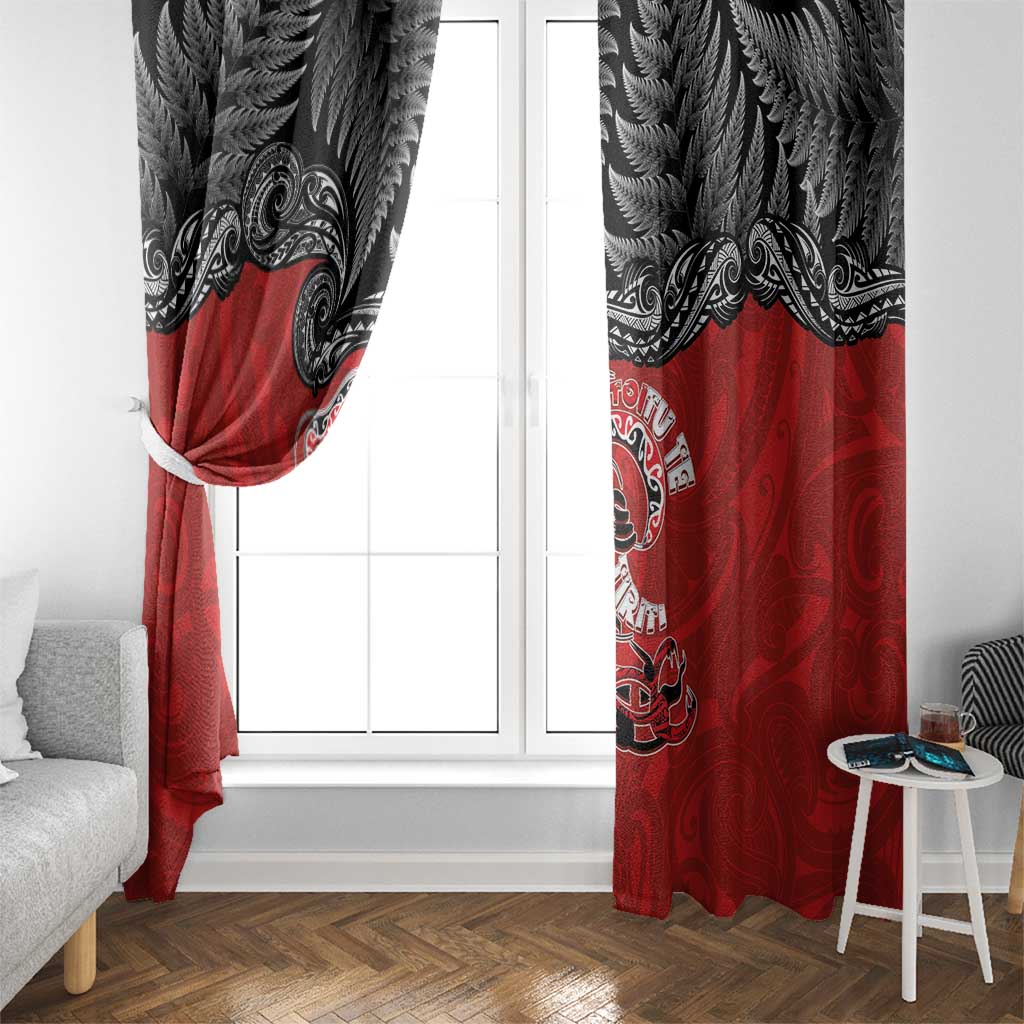 Aotearoa Toitu Te Tiriti Window Curtain Taniwha Tribal Motifs LT03 - Polynesian Pride