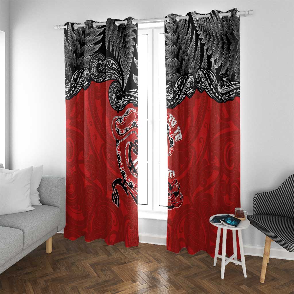 Aotearoa Toitu Te Tiriti Window Curtain Taniwha Tribal Motifs LT03 With Grommets Multicolor - Polynesian Pride