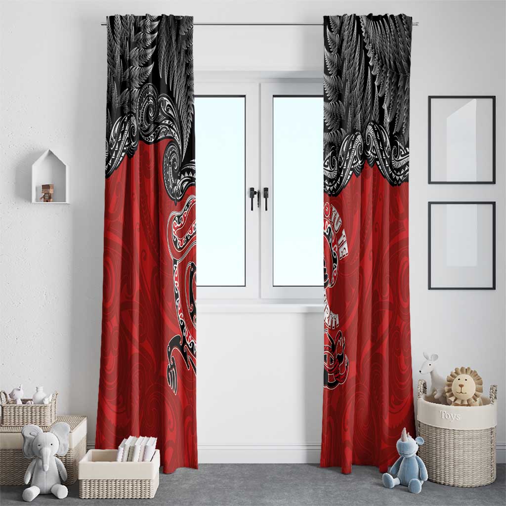 Aotearoa Toitu Te Tiriti Window Curtain Taniwha Tribal Motifs LT03 - Polynesian Pride