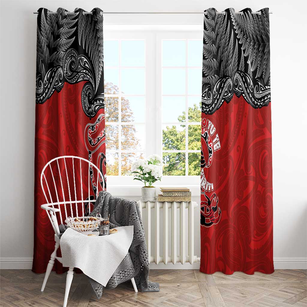Aotearoa Toitu Te Tiriti Window Curtain Taniwha Tribal Motifs LT03 - Polynesian Pride