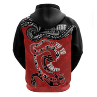 Personalised Aotearoa Toitu Te Tiriti Zip Hoodie Taniwha Tribal Motifs LT03 - Polynesian Pride