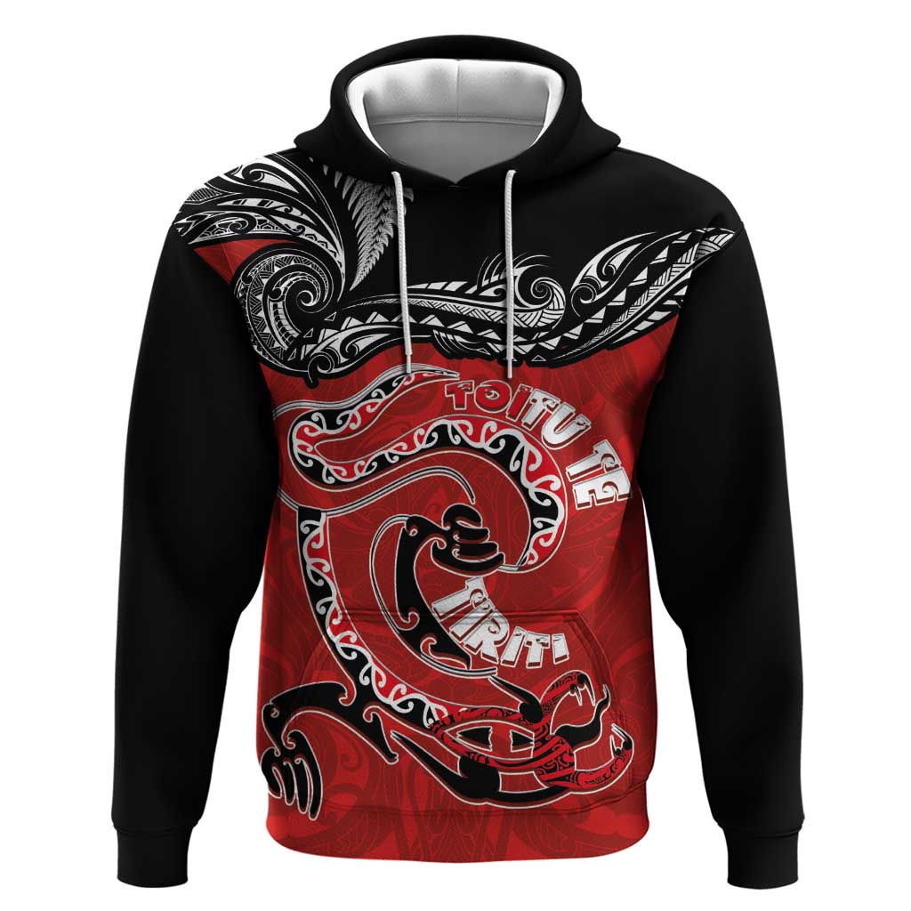 Personalised Aotearoa Toitu Te Tiriti Zip Hoodie Taniwha Tribal Motifs LT03 Pullover Hoodie Multicolor - Polynesian Pride