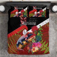 Aotearoa Toitu Te Tiriti Bedding Set Waitangi-Honour The Treaty NZ Tuatara and Plants LT03 Multicolor - Polynesian Pride