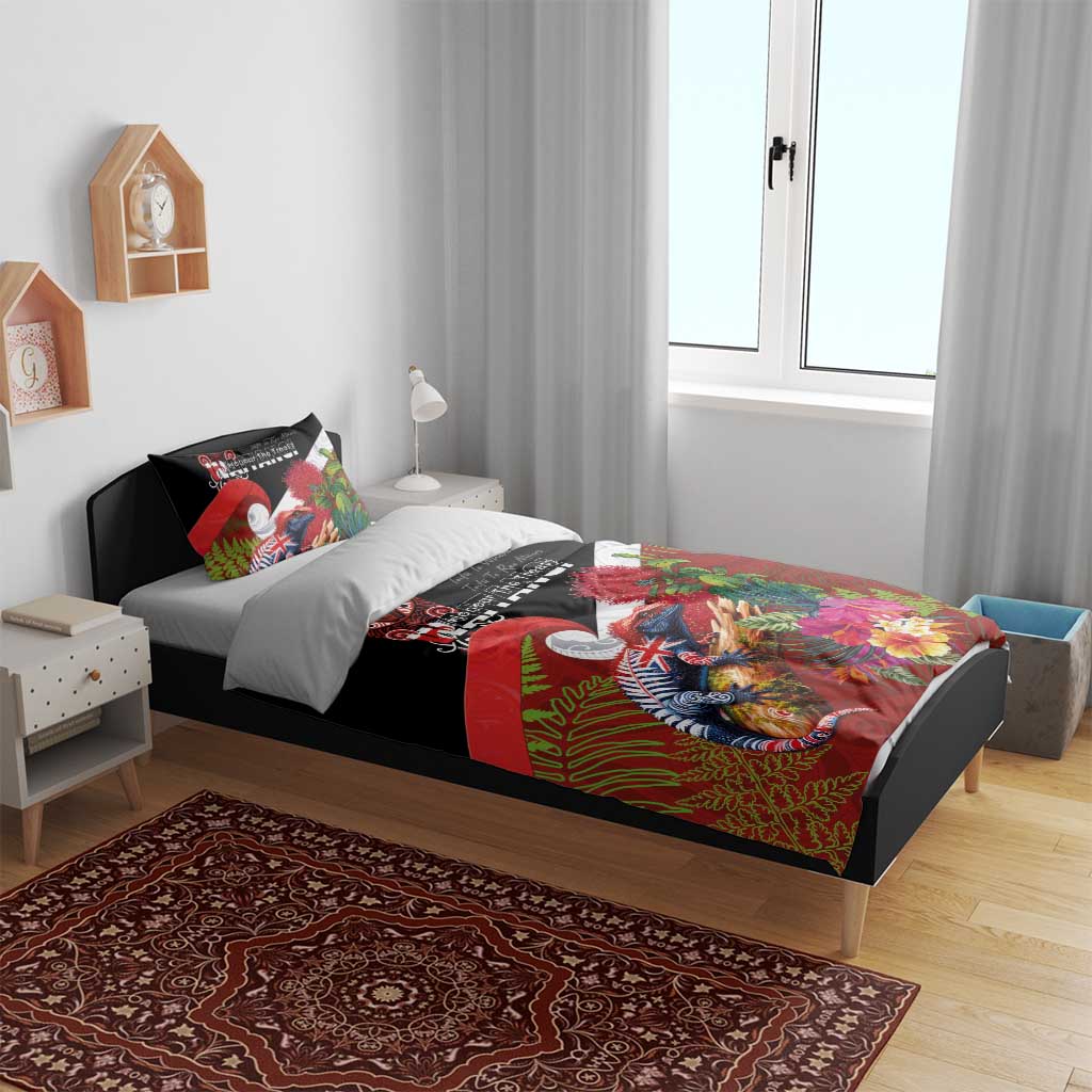 Aotearoa Toitu Te Tiriti Bedding Set Waitangi-Honour The Treaty NZ Tuatara and Plants LT03 - Polynesian Pride
