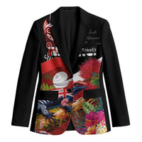 Aotearoa Toitu Te Tiriti Blazer Waitangi-Honour The Treaty NZ Tuatara and Plants LT03 Unisex Multicolor - Polynesian Pride