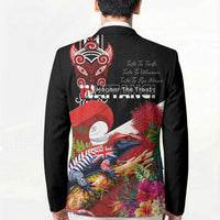 Aotearoa Toitu Te Tiriti Blazer Waitangi-Honour The Treaty NZ Tuatara and Plants LT03 - Polynesian Pride